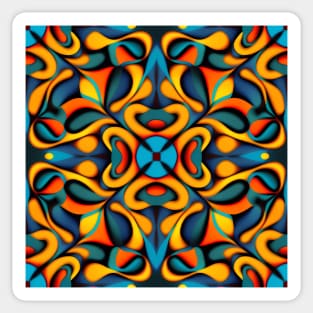 Groovy Fleur Retro Pattern Sticker